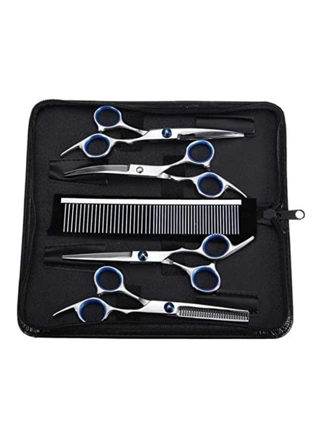XiuWoo - 4-Piece Scissors Set with Comb and Box for Pet Silver - Image 1