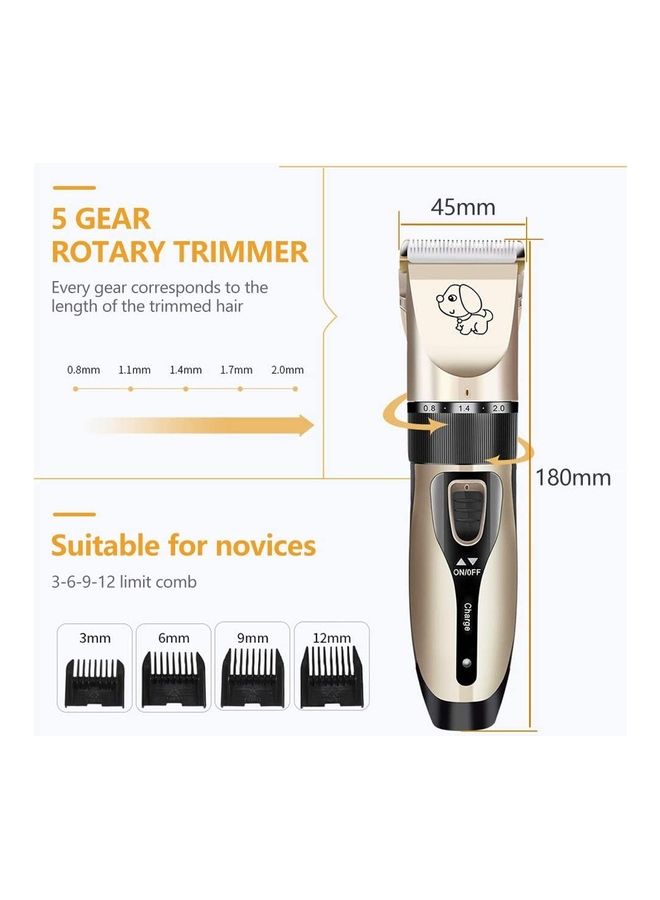 XiuWoo Professional Rechargeable Dog Grooming Kit Gold/Black - Image 5