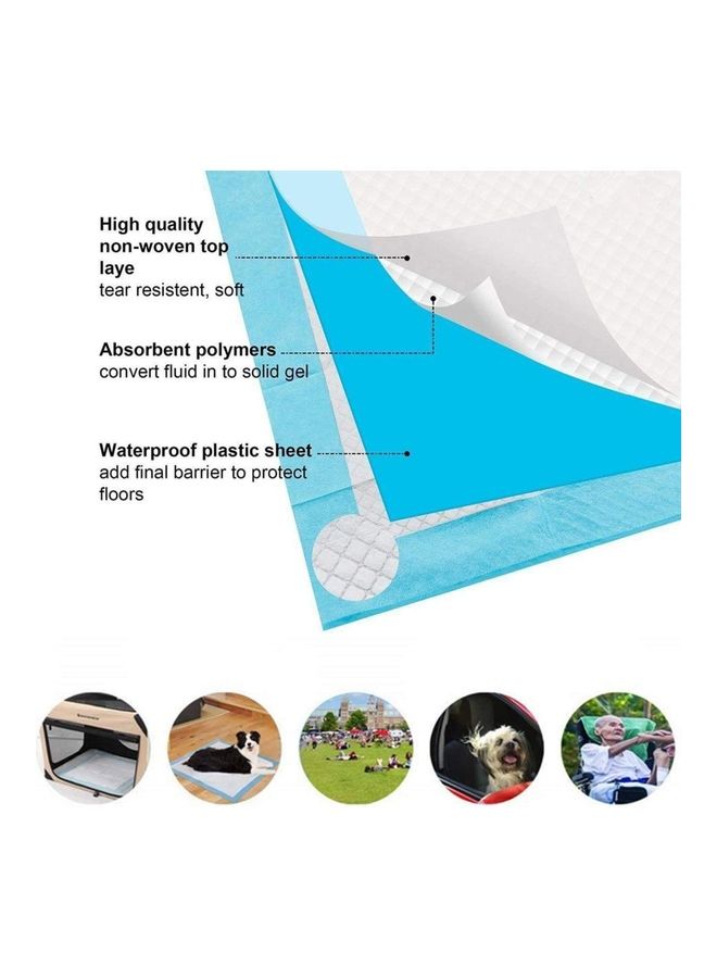 XiuWoo 50-Piece Pet Pee Disposable Training Pad Blue/White - Image 4