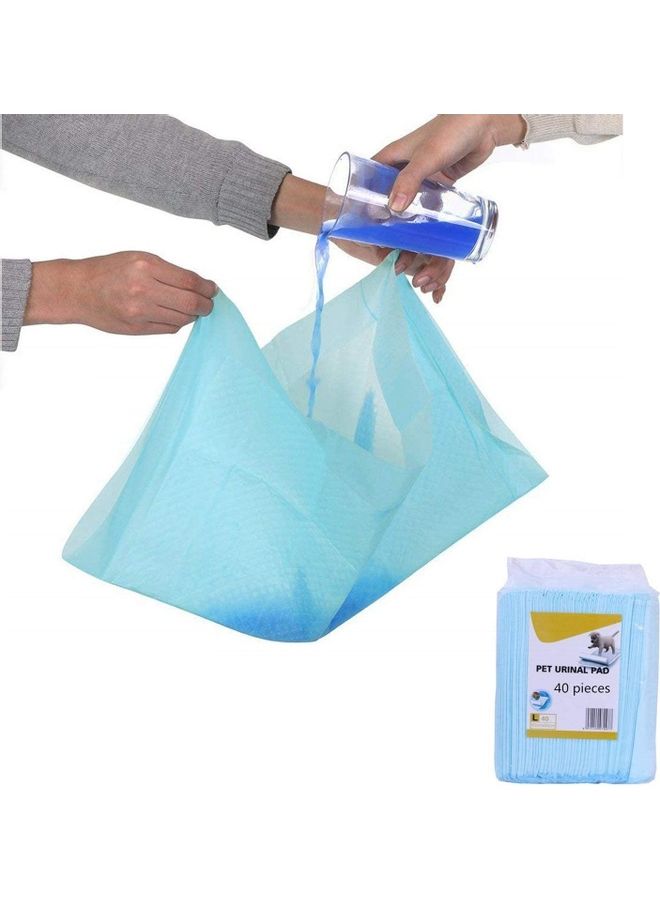 XiuWoo 40-Piece Pet Pee Disposable Training Pad Blue/White - Image 3