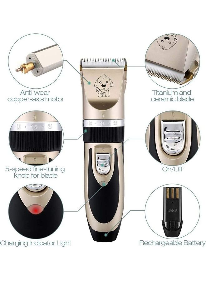 Professional Low Noise Cordless Dog Grooming Kit Multicolour