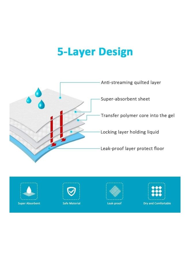 XiuWoo 50-Piece Pet Pee Disposable Training Pad Blue/White - Image 3