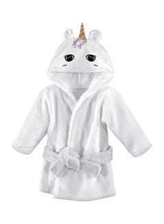 Mamas Gift Hooded Neck Cotton Baby Unicorn Bathrobe White  - Image 1