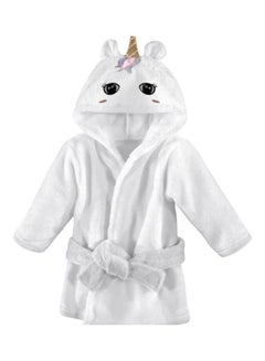 Hooded Neck Cotton Baby Unicorn Bathrobe White - v1625215196/N48661372V_2