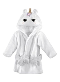 Mamas Gift Hooded Neck Cotton Baby Unicorn Bathrobe White  - Image 2