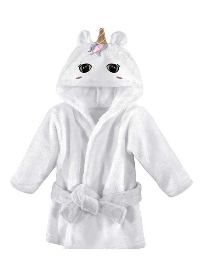 Mamas Gift Hooded Neck Cotton Baby Unicorn Bathrobe White  - Image 2
