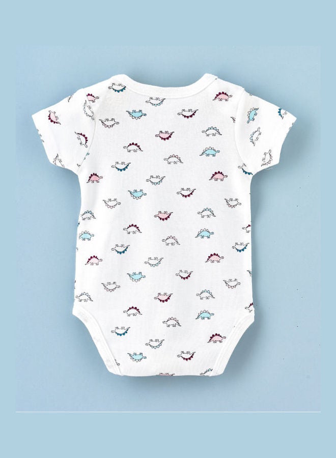 babyqlo Cute Dino Printed Onesie Multicolour  - Image 2