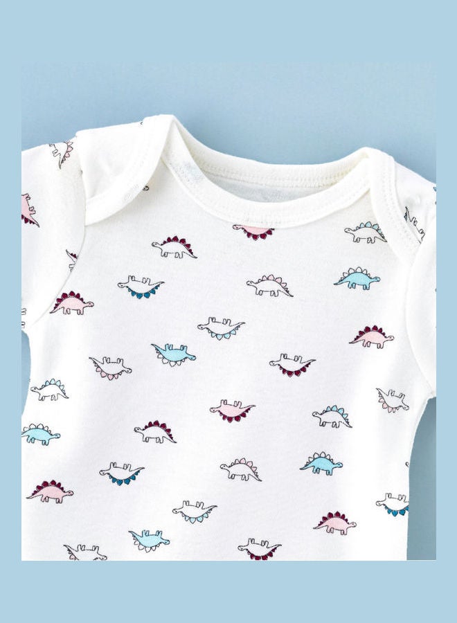 babyqlo Cute Dino Printed Onesie Multicolour  - Image 3