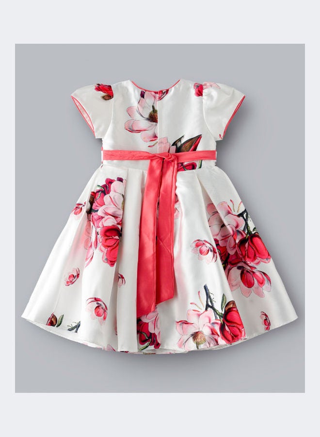 babyqlo Short Sleeve Floral Party Dress Multicolour  - Image 2