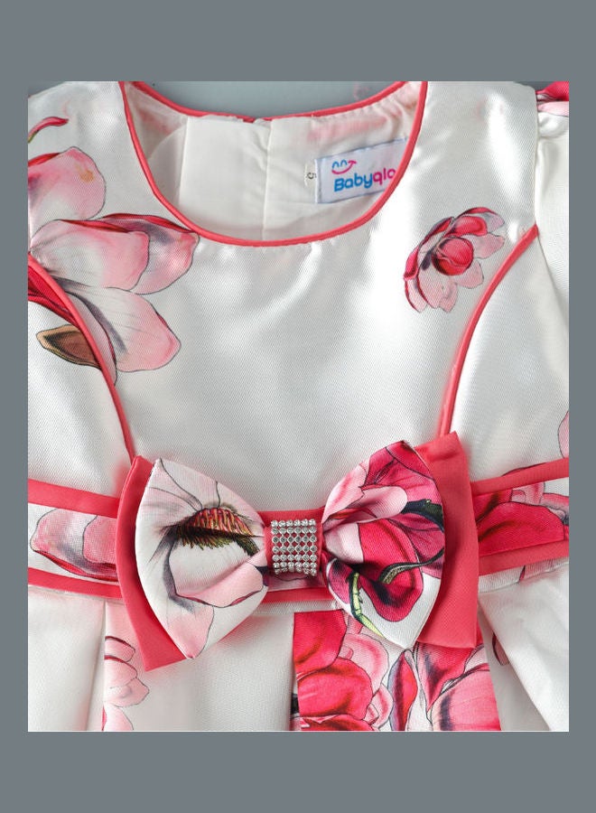 babyqlo Short Sleeve Floral Party Dress Multicolour  - Image 3
