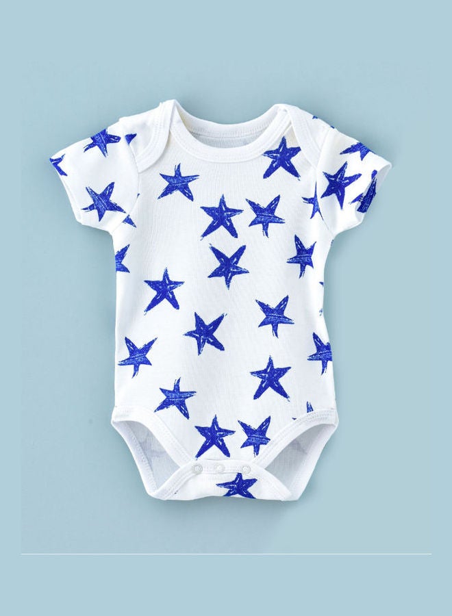 babyqlo Stars Printed Bodysuit White/Blue  - Image 1