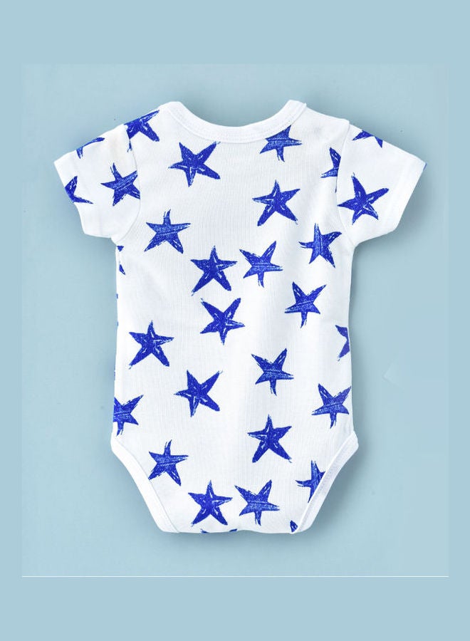 babyqlo Stars Printed Bodysuit White/Blue  - Image 2