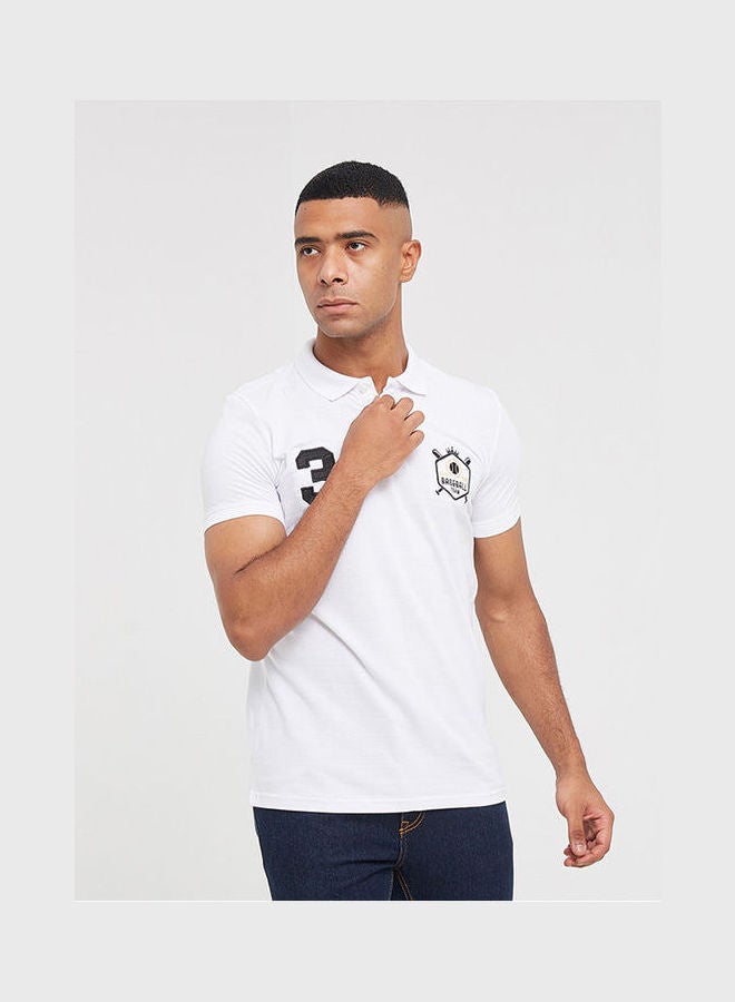 Git - Polo T-Shirt With Two Patches On Chest White - Image 1