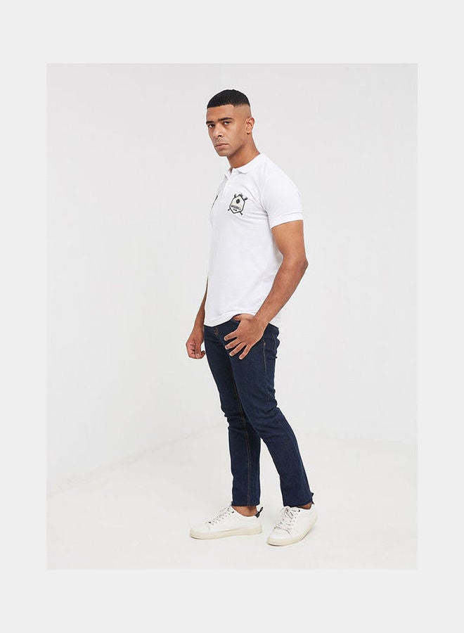 Git - Polo T-Shirt With Two Patches On Chest White - Image 1