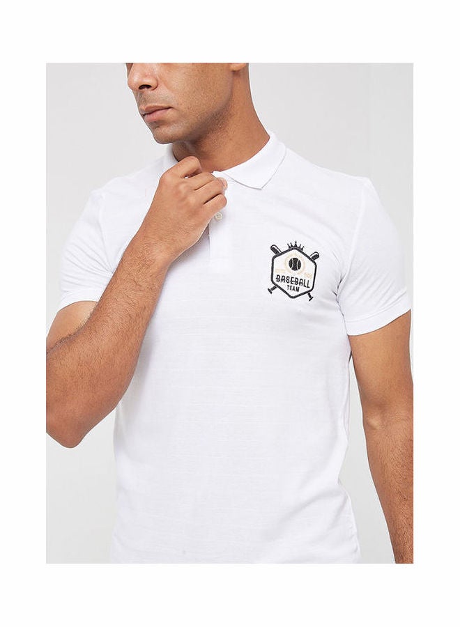 Git - Polo T-Shirt With Two Patches On Chest White - Image 1