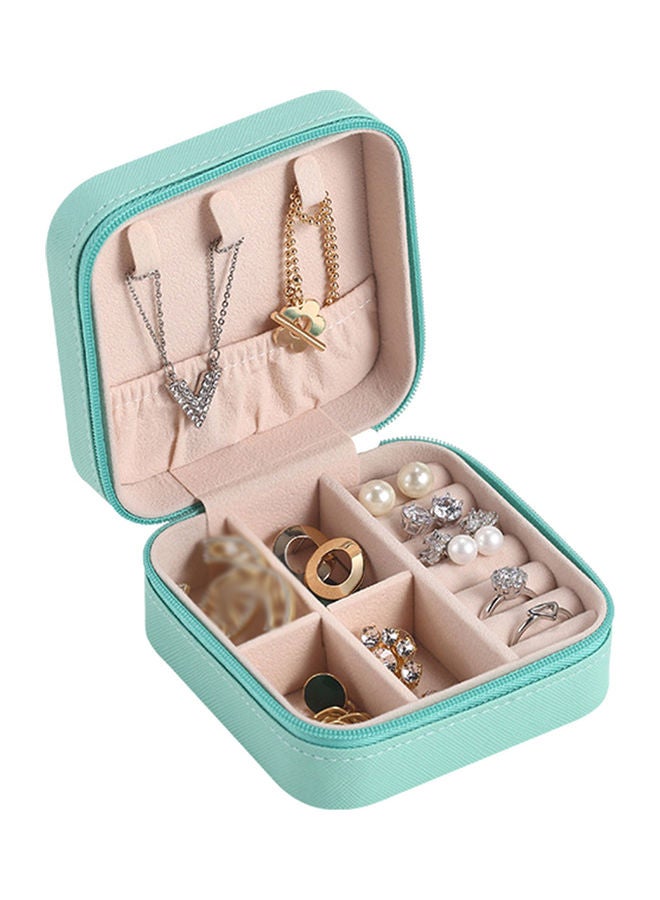 Generic - Portable Leather Single Layer Jewelry Box Green - Image 1