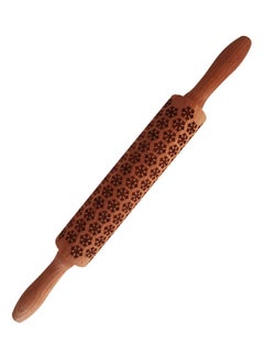 Wooden Embossing Pattern Rolling Pin Brown 39cm