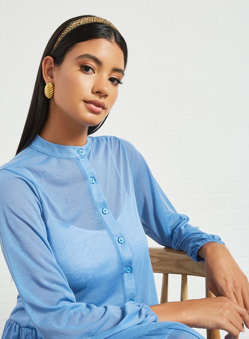 SIVVI for HANIYA Sheer Maxi Dress Blue  - Image 2