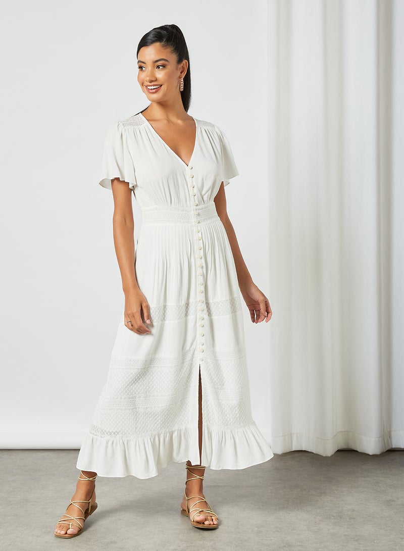 forever new - Ruffled Hem Maxi Dress White - Image 1