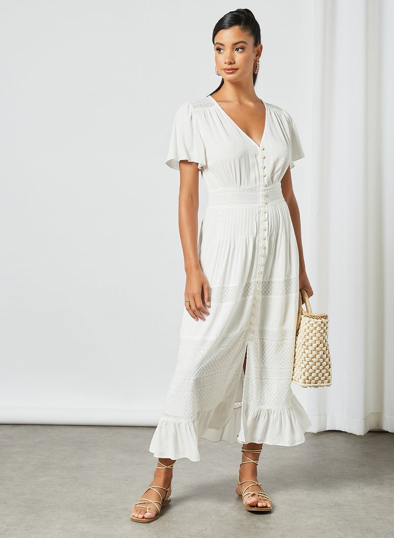 forever new - Ruffled Hem Maxi Dress White - Image 1