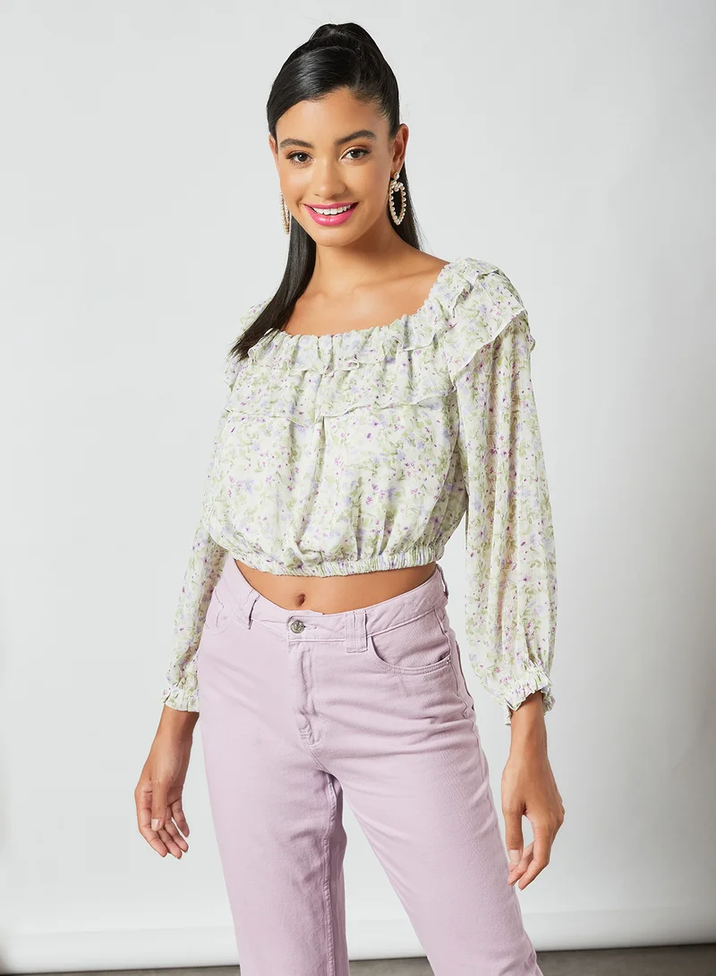 forever new Olivia Ruffle Crop Top