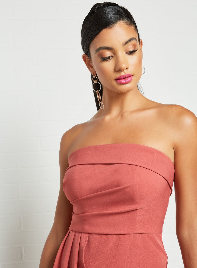 Chi-Chi London - Bandeau Bodycon Dress Rust - Image 1