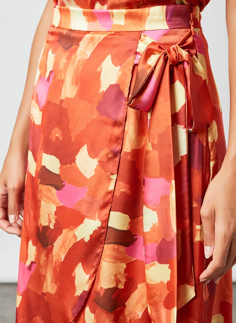 Chi-Chi London All-Over Print Wrap Skirt Multicolour - Image 4