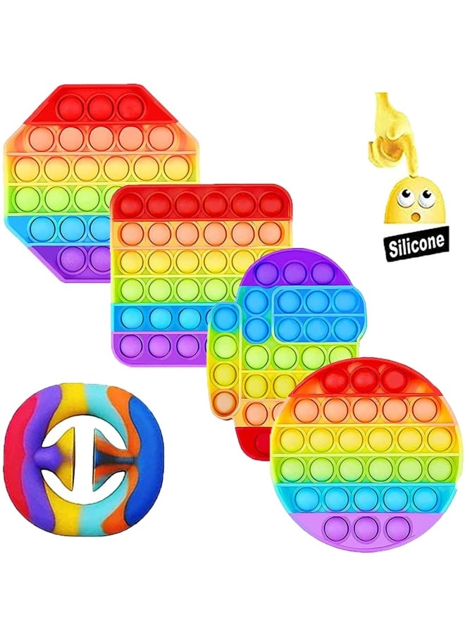 شو وو لعبة فيدجيت حسية لفرقعة الفقاعات بالضغط من 4 قطع - Image 1