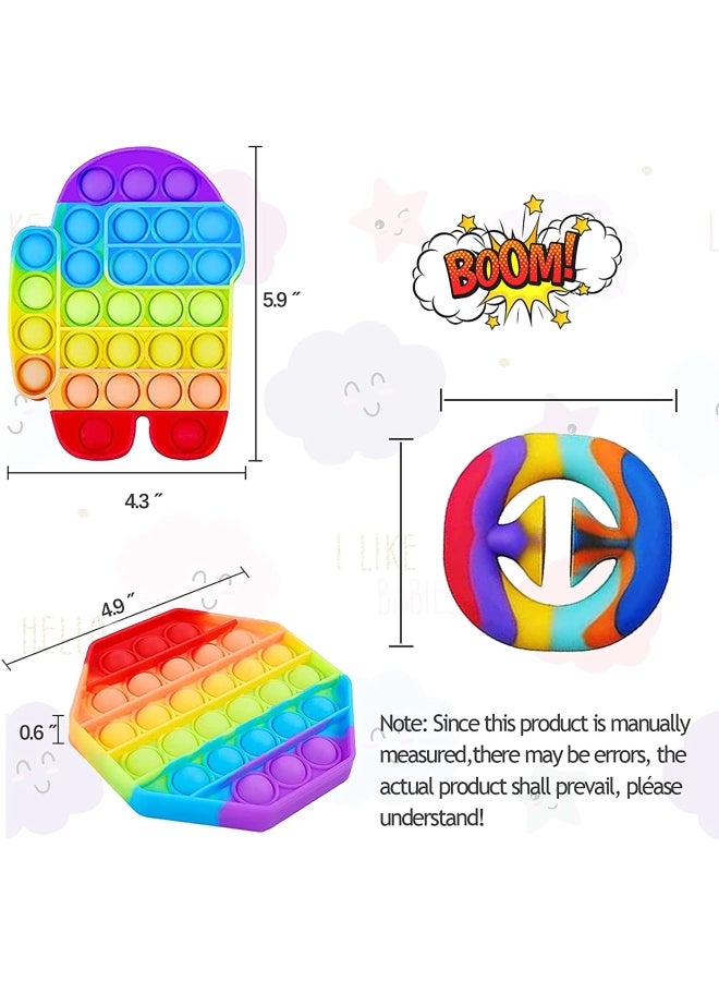 شو وو لعبة فيدجيت حسية لفرقعة الفقاعات بالضغط من 4 قطع - Image 4