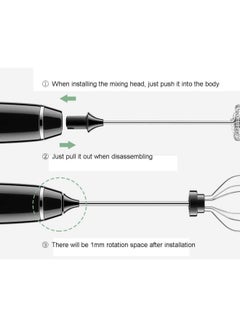 XiuWoo 3 Speed Rechargeable Milk Frother Handheld Electric Foam Maker with Stainless Whisk Black one sizecm  - Image 5
