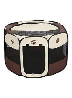 XiuWoo Portable Pet Play Pen Brown/Beige/Black 83x59cm  - Image 1