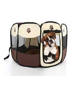 XiuWoo Portable Pet Play Pen Brown/Beige/Black 83x59cm  - Image 5