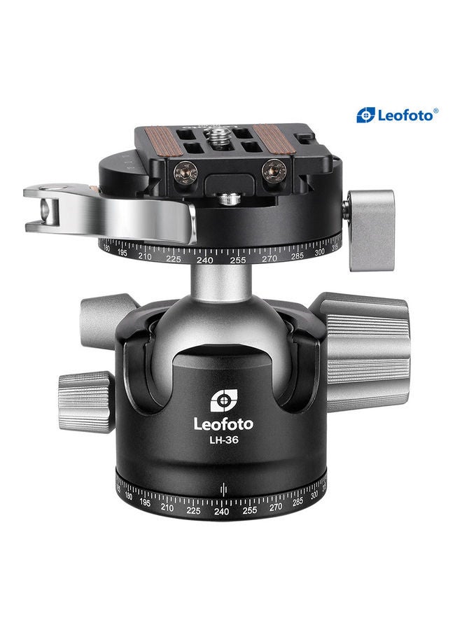 Leofoto Low Profile Ball Head With Screw Knob Panning Clamp Black  - Image 2