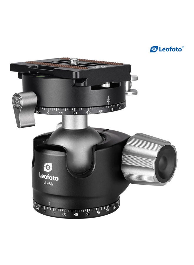 Leofoto Low Profile Ball Head With Screw Knob Panning Clamp Black  - Image 4