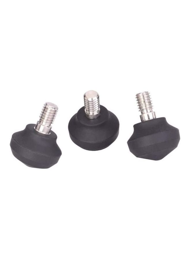 Leofoto 3-Piece Rubber Tripod Feet Stainless Steel Connectors Black  - Image 1