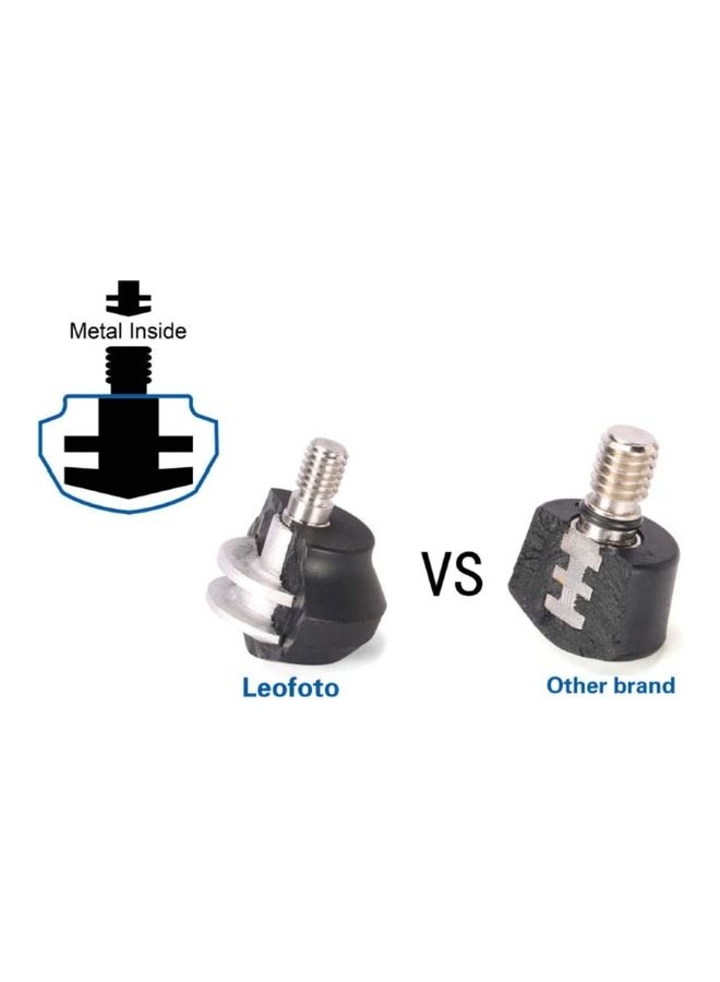Leofoto 3-Piece Rubber Tripod Feet Stainless Steel Connectors Black  - Image 3