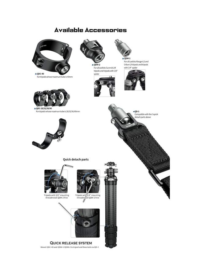 Leofoto Detach Modular Tripod Strap Compatible With Screw Black - Image 2