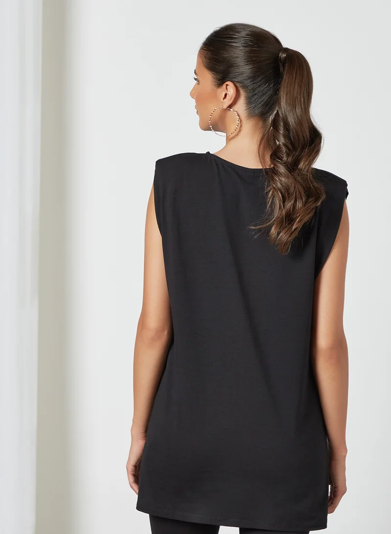 PIECES Shoulder Pad Top