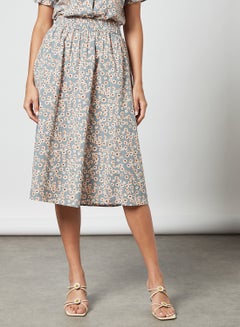 Floral Print Midi Skirt Multicolour
