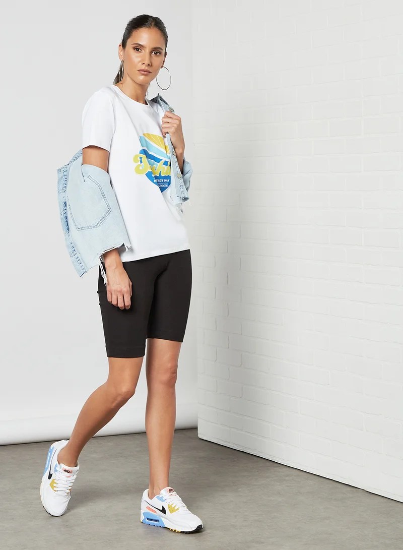 PIECES Graphic Print T-Shirt White