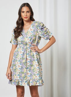 Floral Print Mini Dress Multicolour