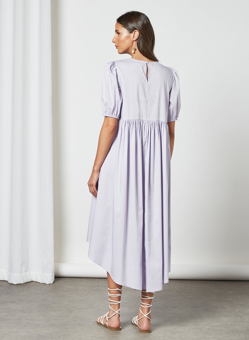 PIECES - Round Neck Midi Dress Light Purple - Image 1