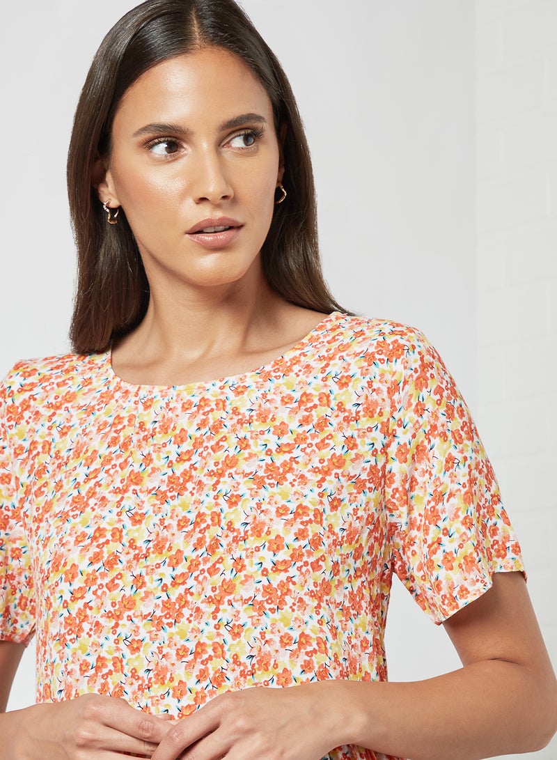 PIECES - Floral Print Midi Dress Multicolour - Image 1