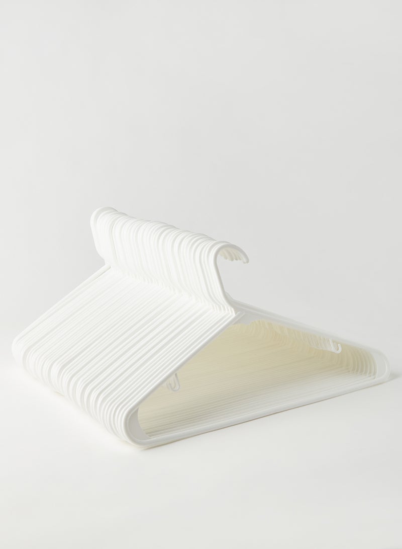 Switch 60 Piece Multi-Functional Plastic Hanger Set In Neutral Colour Made In Sturdy Material For Closet Organization White 41.5X23 cm  - Image 1