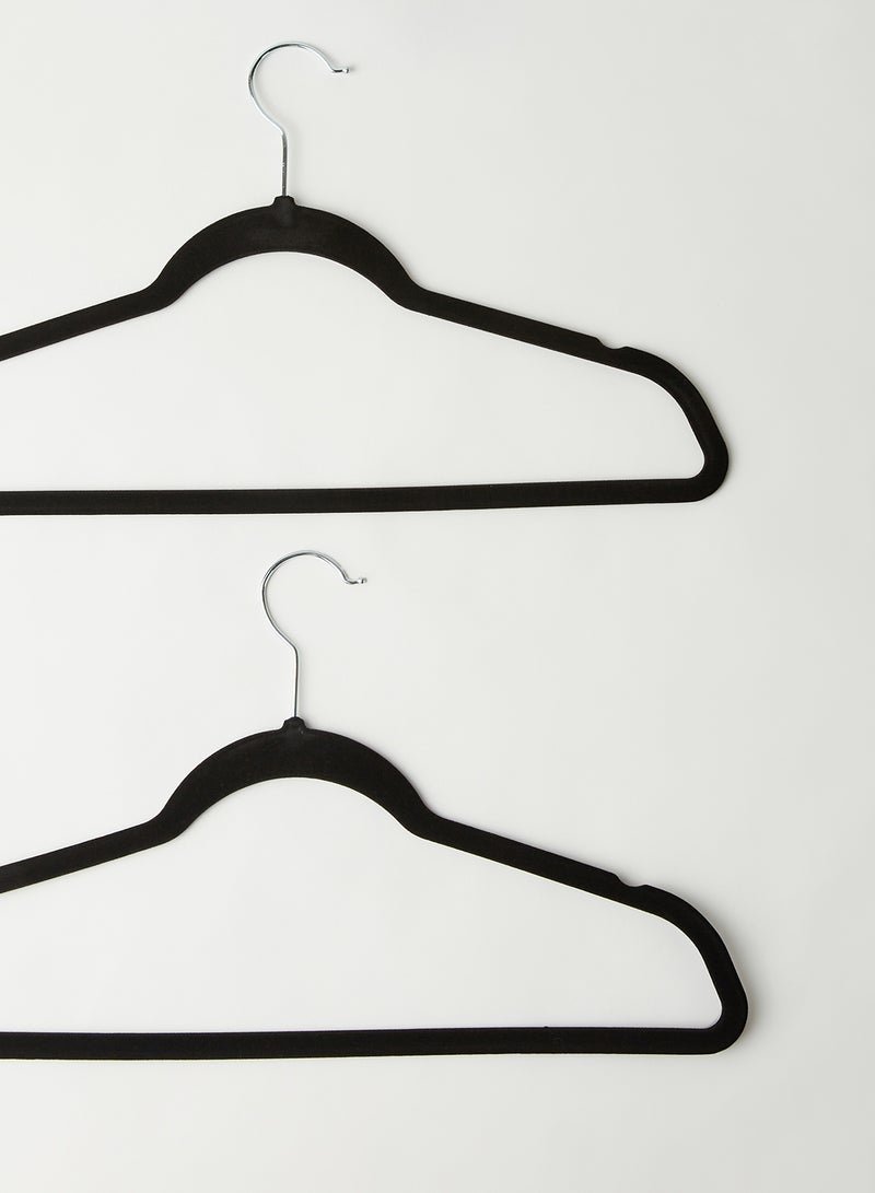 Switch 50 Piece Non-Slip Ultra Slim Velvet Multifunctional Hanger Set In Neutral Colour Made In Sturdy Material For Closet Organization Black 44.5x23.5cm  - Image 2