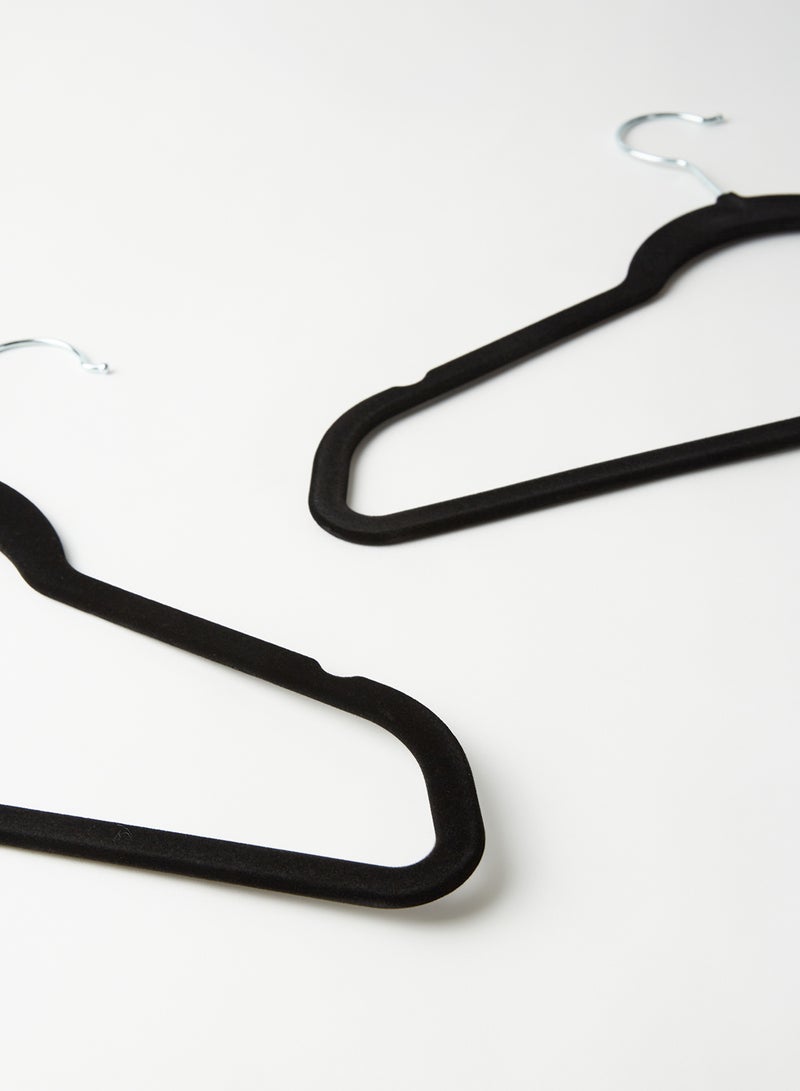 Switch 50 Piece Non-Slip Ultra Slim Velvet Multifunctional Hanger Set In Neutral Colour Made In Sturdy Material For Closet Organization Black 44.5x23.5cm  - Image 4