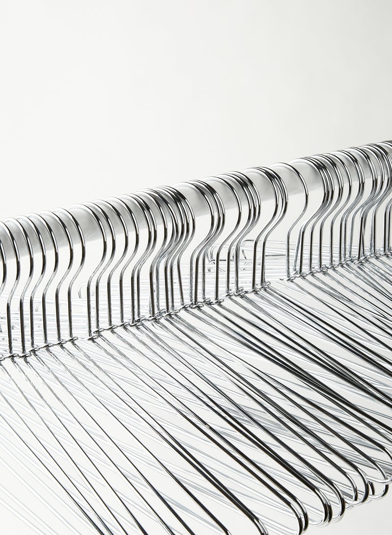Switch - 50 Piece Durable Metal Multifunctional Hanger Set In Neutral Colour Made In Sturdy Material For Closet Organization Silver 19 x 43cm - Image 1