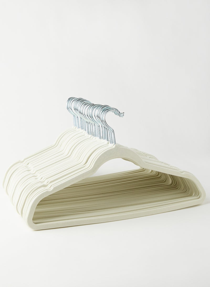 50 Piece Non-Slip Ultra Slim Velvet Multifunctional Hanger Set In Neutral Colour Made In Sturdy Material For Closet Organization White 44.5x23.5cm - v1625315011/N44102043A_1