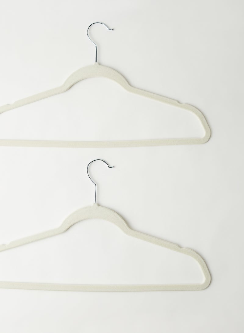 50 Piece Non-Slip Ultra Slim Velvet Multifunctional Hanger Set In Neutral Colour Made In Sturdy Material For Closet Organization White 44.5x23.5cm - v1625315011/N44102043A_2