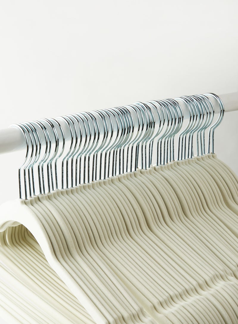 50 Piece Non-Slip Ultra Slim Velvet Multifunctional Hanger Set In Neutral Colour Made In Sturdy Material For Closet Organization White 44.5x23.5cm - v1625315012/N44102043A_3